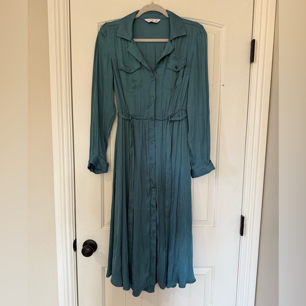 Nine West Teal Long Sleeve Dress